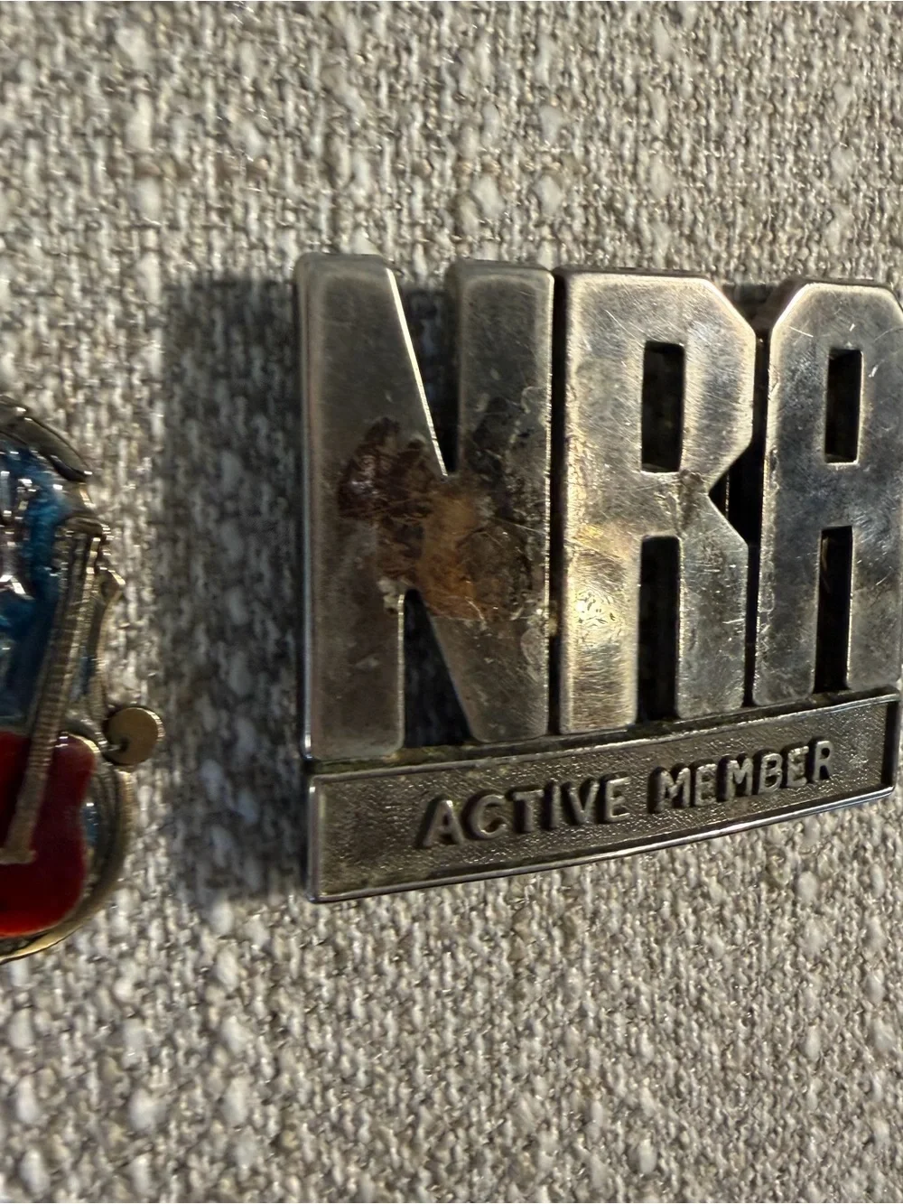 Vintage 1982 Country Music Belt Buckle Plus NRA. Made in the USA Two Buckles VTG